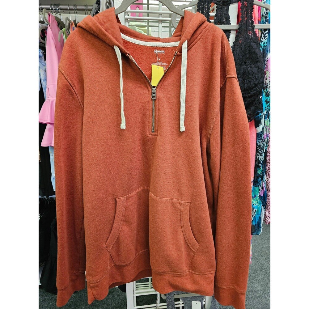 Large Unisex Hoodie 1/2 Zip Up Sweatshirt